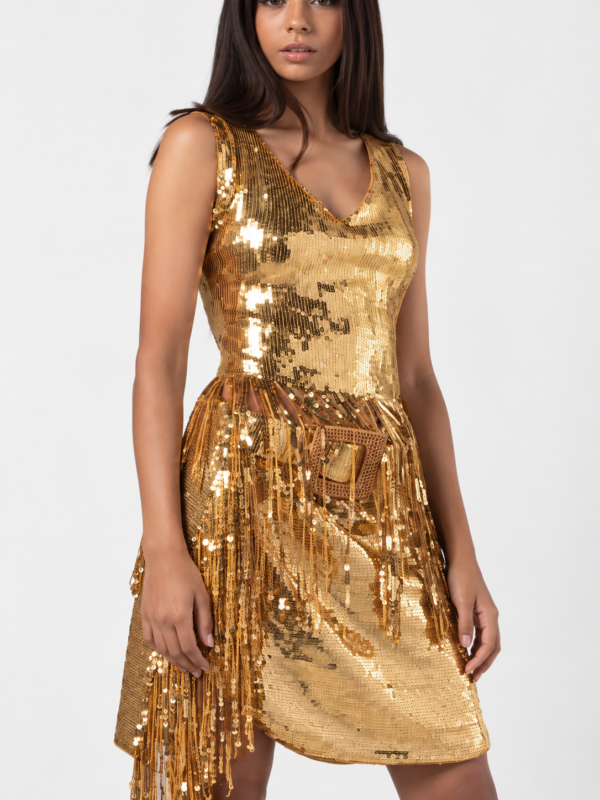 Gold Night Party Dress - Image 2