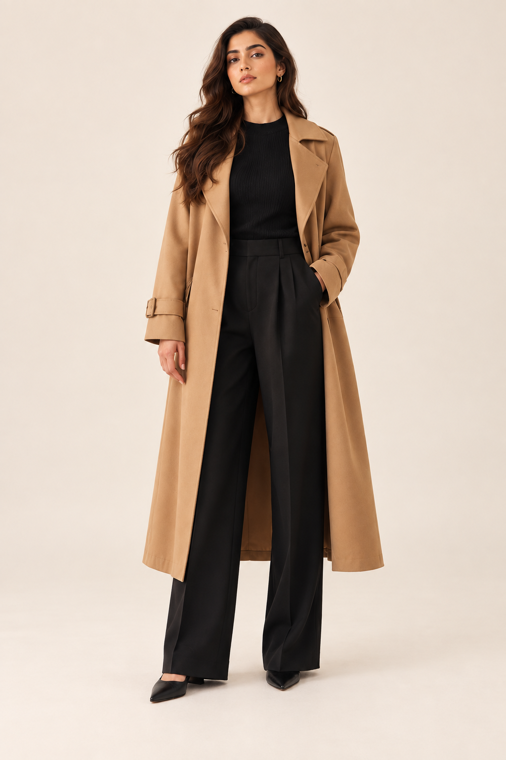 Camel Grace Longline Trench Coat - Image 7