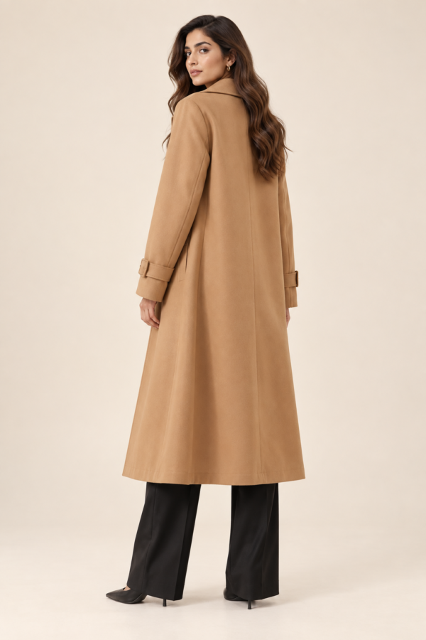 Camel Grace Longline Trench Coat - Image 5
