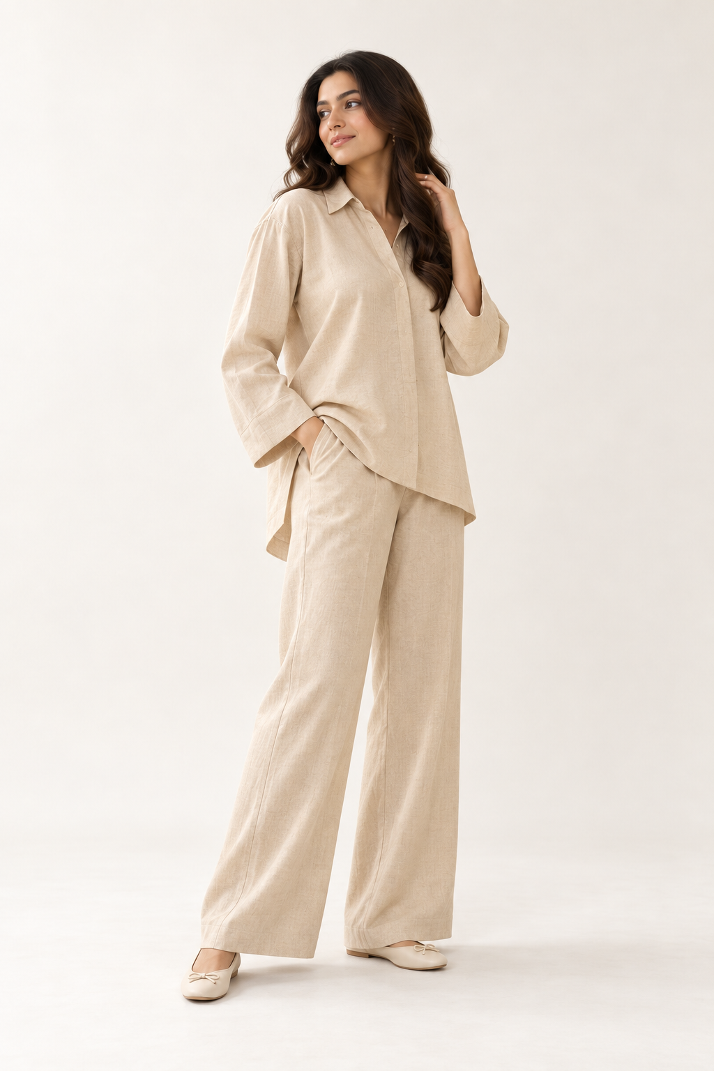 Noor Relaxed Linen Co-ord Set – Natural Beige - Image 6