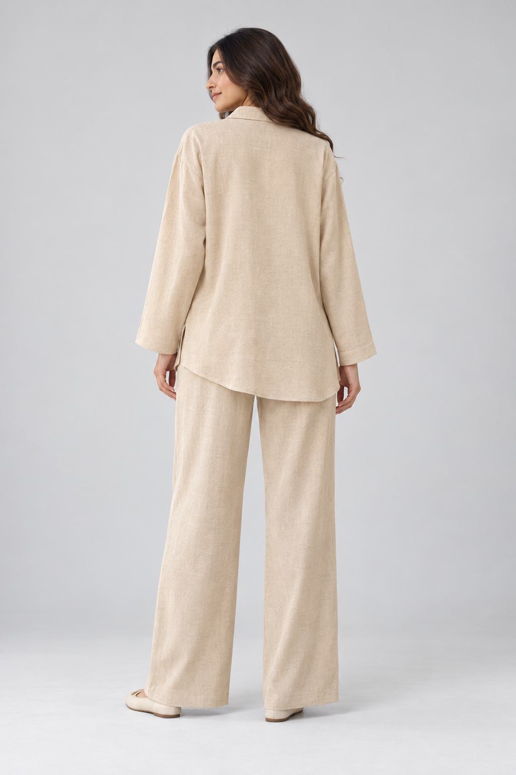 Noor Relaxed Linen Co-ord Set – Natural Beige - Image 4