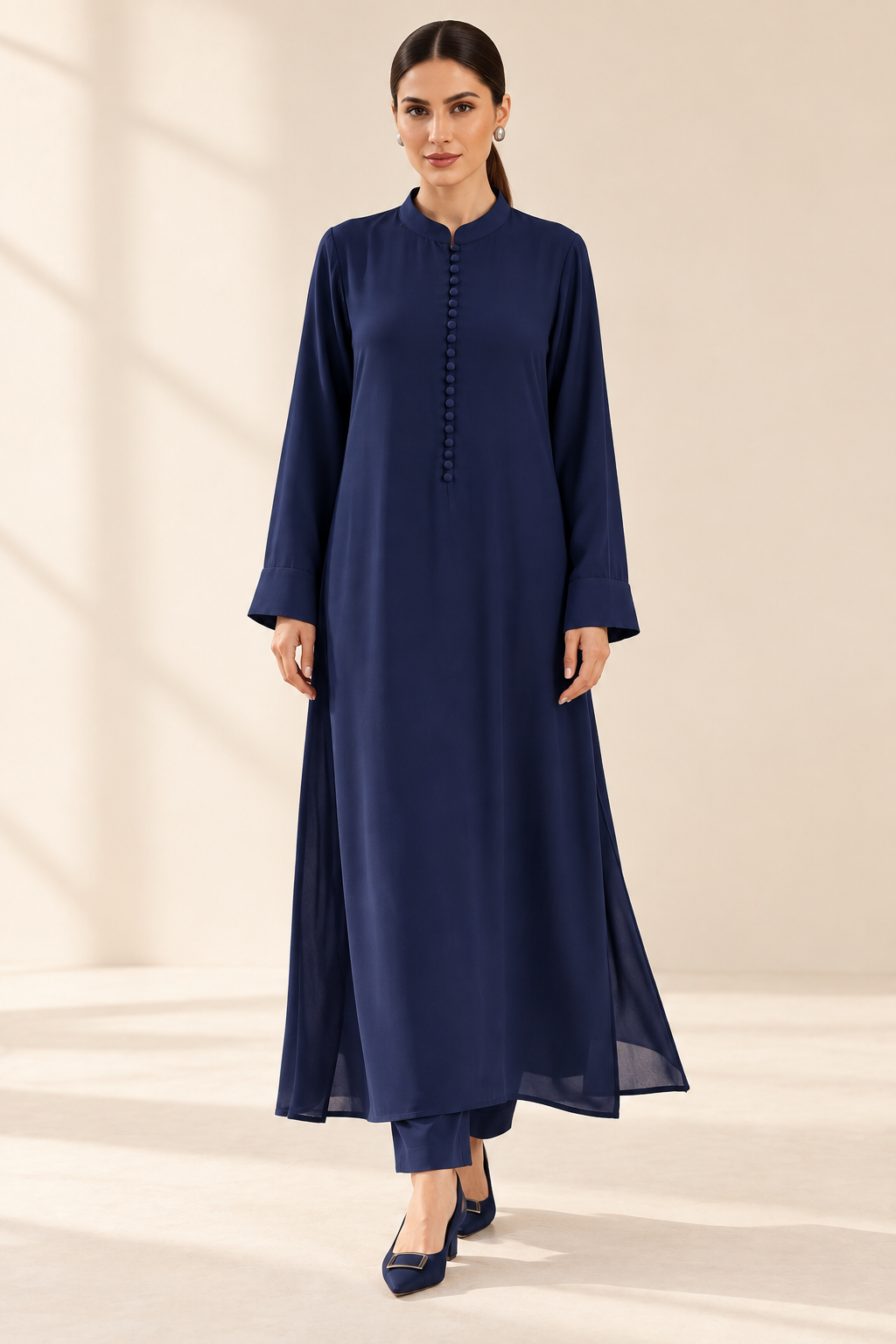 Navy Long Dress Set - Image 6