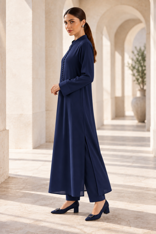 Navy Long Dress Set - Image 4
