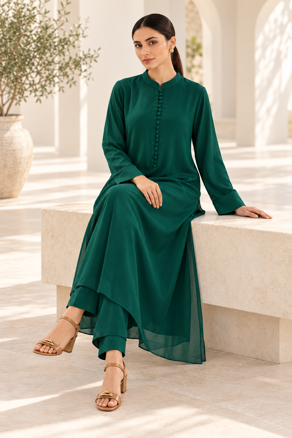 Emerald Grace Long Dress - Image 5