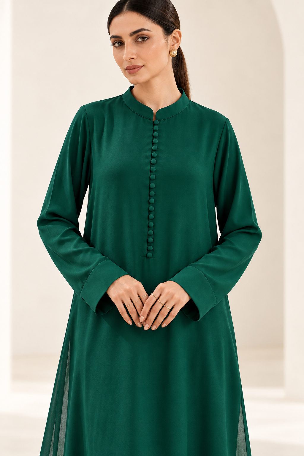 Emerald Grace Long Dress - Image 1
