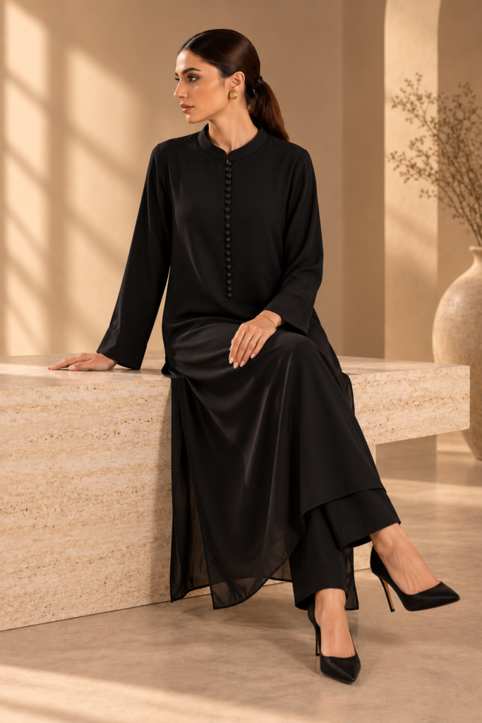 Noir Grace Long Dress Set